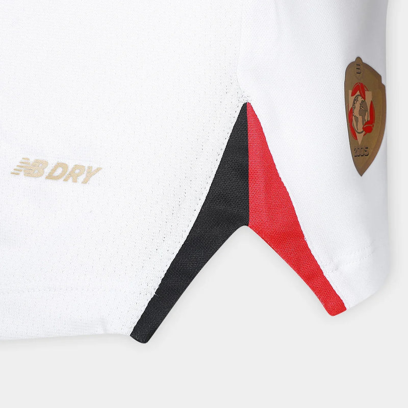 Camisa São Paulo 25/26 Feminina New Balance, modelo torcedor branco e vermelho.