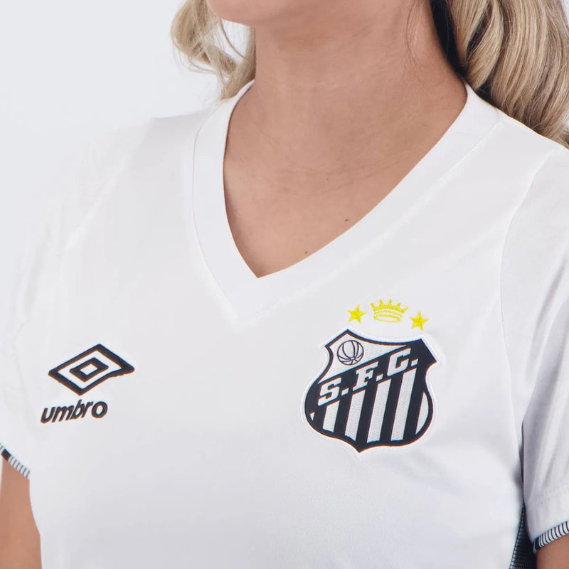 Camisa Santos Feminina 24/25 Preta e Branca - Umbro Torcedor