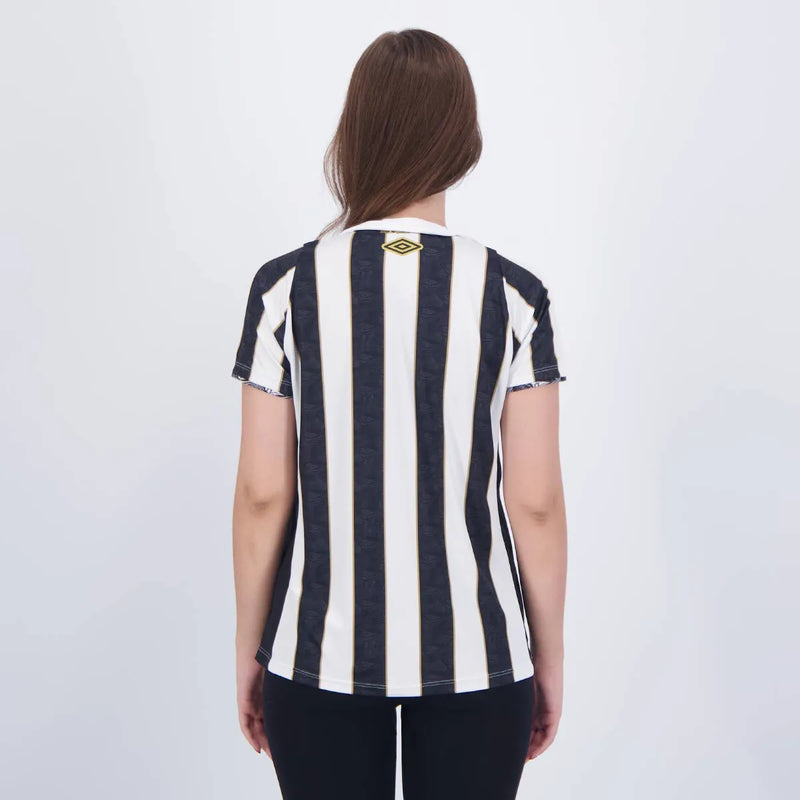 Camisa Santos II 24/25 Preta e Branca - Umbro Feminina Torcedor.