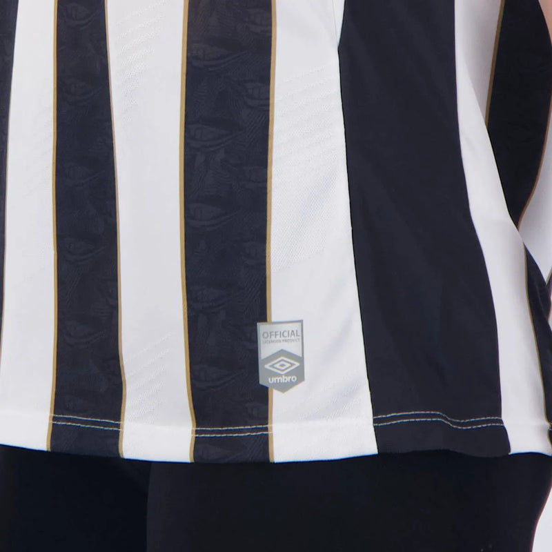 Camisa Santos II 24/25 Preta e Branca - Umbro Feminina Torcedor.