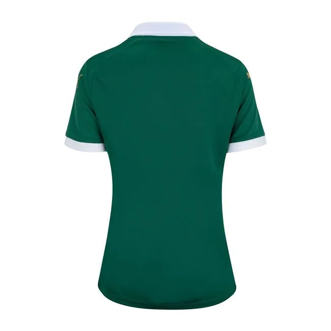  Camisa Palmeiras I 24/25 Torcedor Feminina – modelo verde com escudo bordado e gola polo.